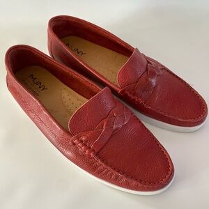 MARC JOSEPH Red Flat Loafers 9.5 Slip On Casual Comfort Women’s Shoes